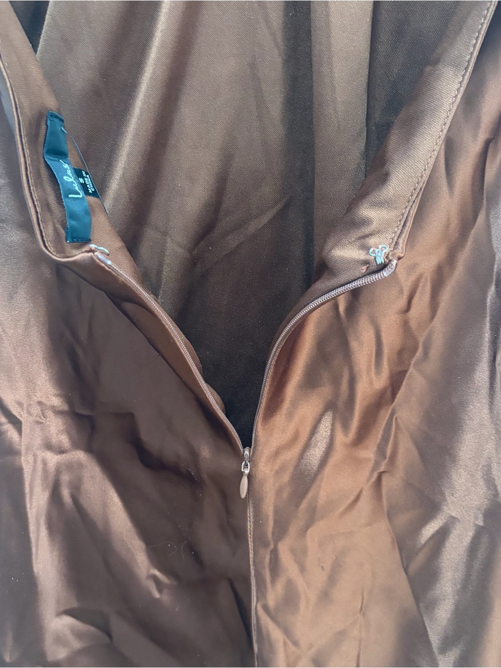 Lulus Beyond Classy NWT size Small Brown Satin Halter Mini Dress - Picture 13 of 15
